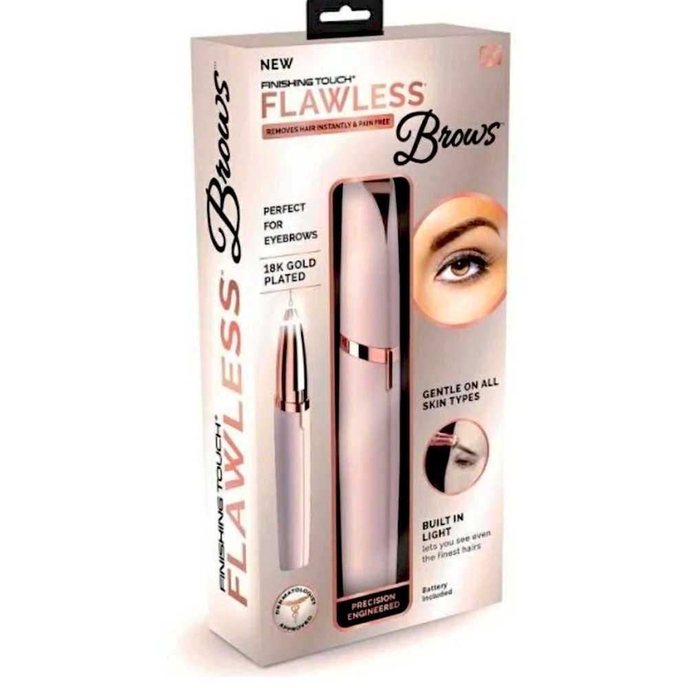 FLAWLESS BROWS 18K Gold Plated‎ Precision Tip Eyebrow Hair Remover NEW in BOX